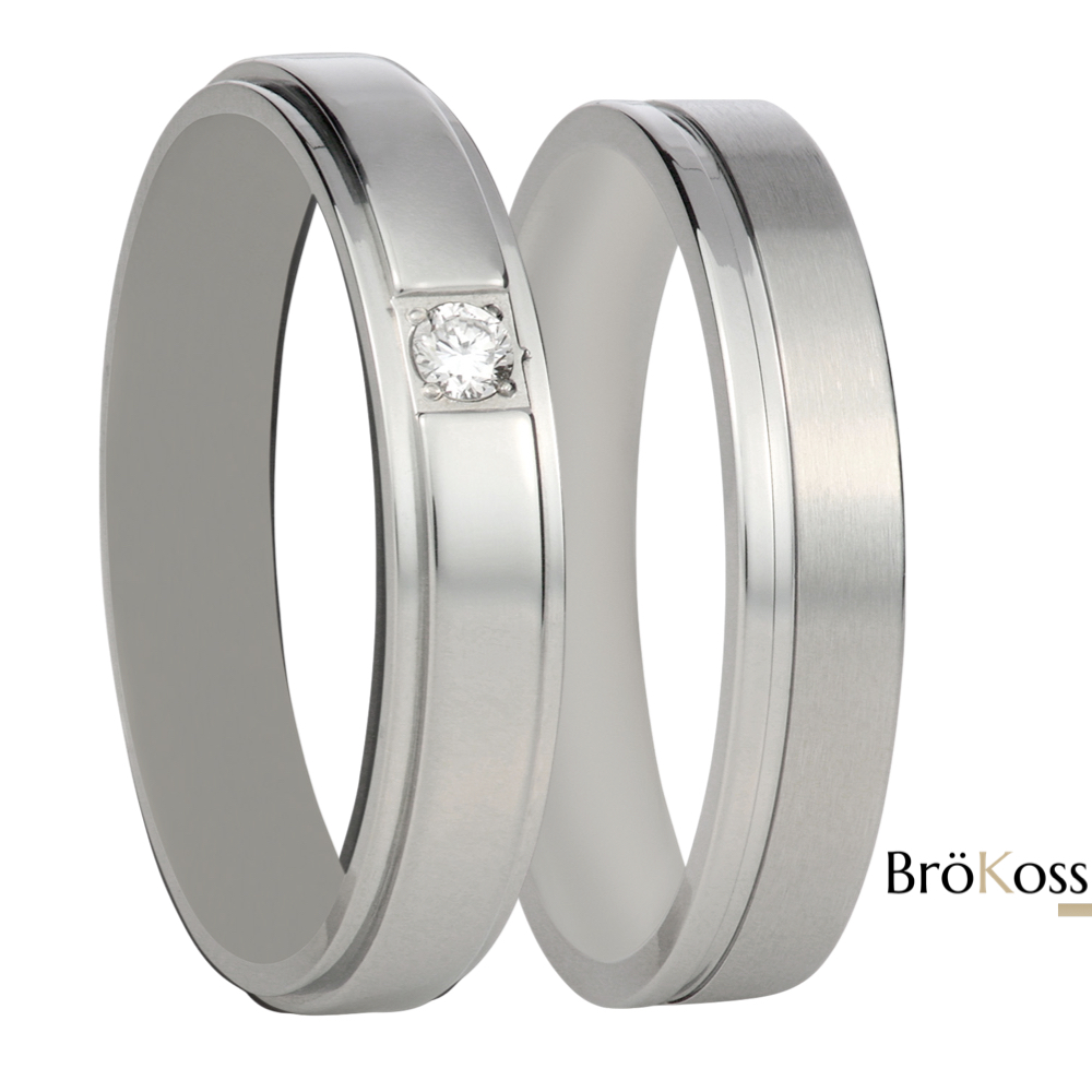 Alianzas de hombre zirconio gris con y sin diamante brokoss