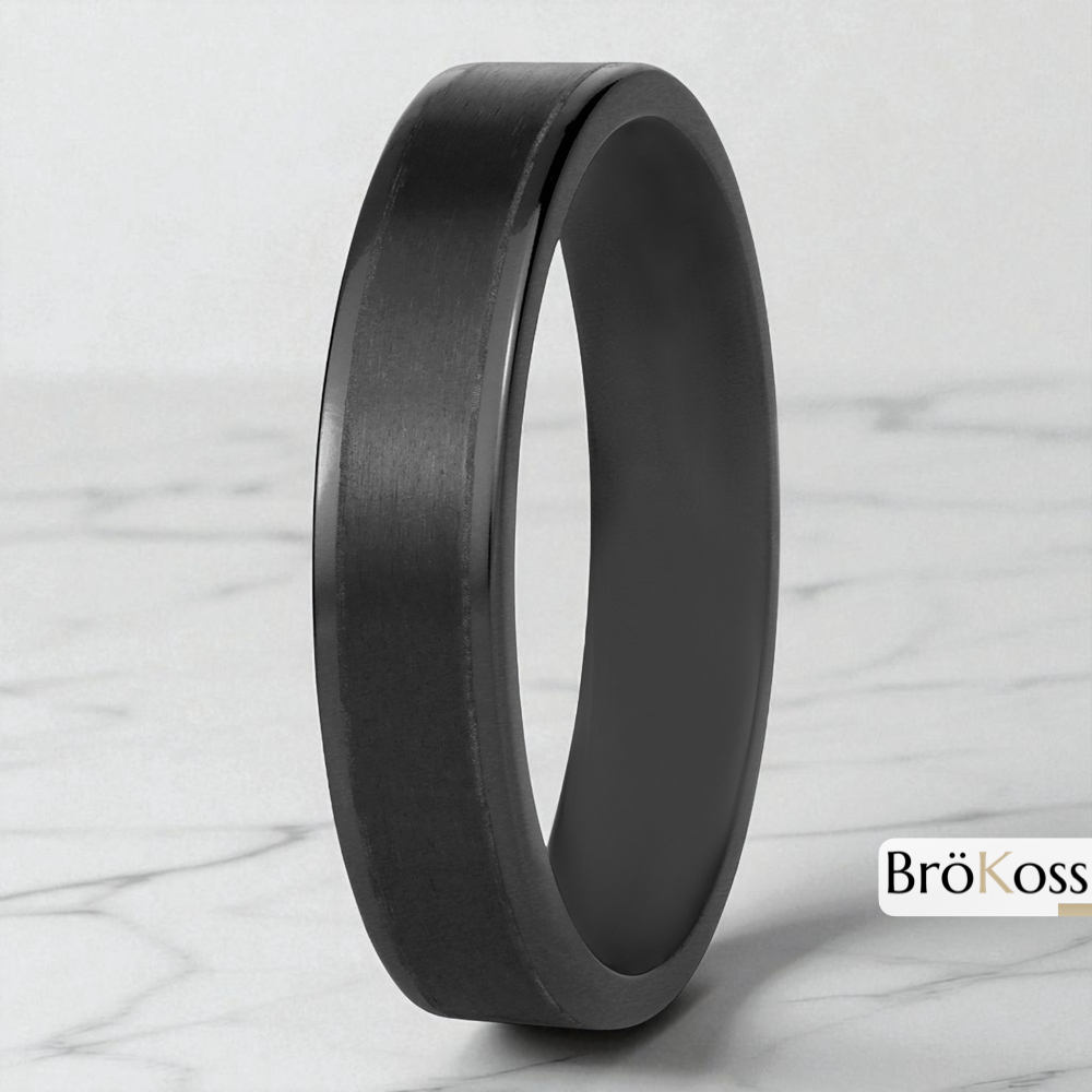 Anillo hombre negro zirconio 5.5 mm titanio odrak anillos para hombres modernos