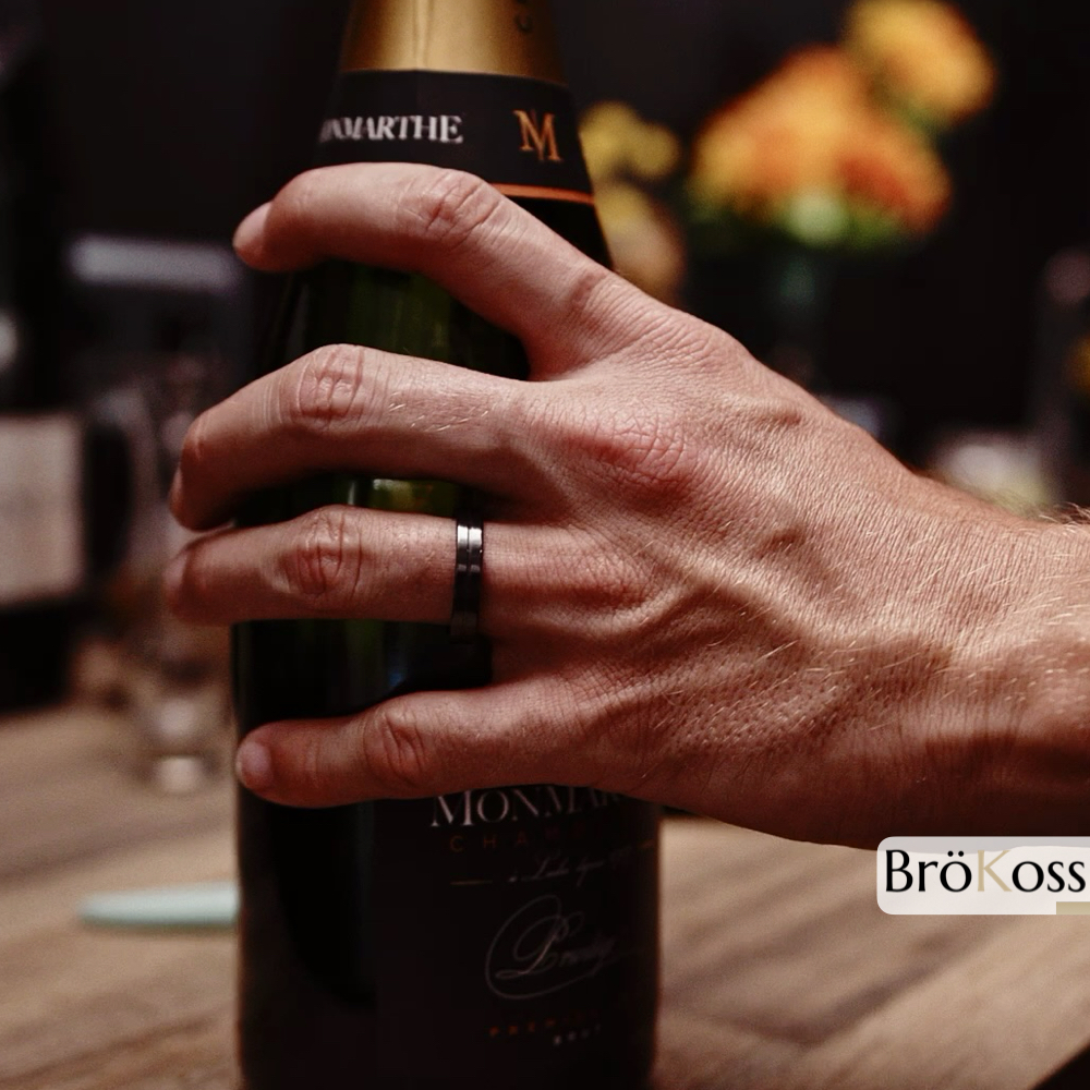Anillo hombre negro zirconio Brokoss 3