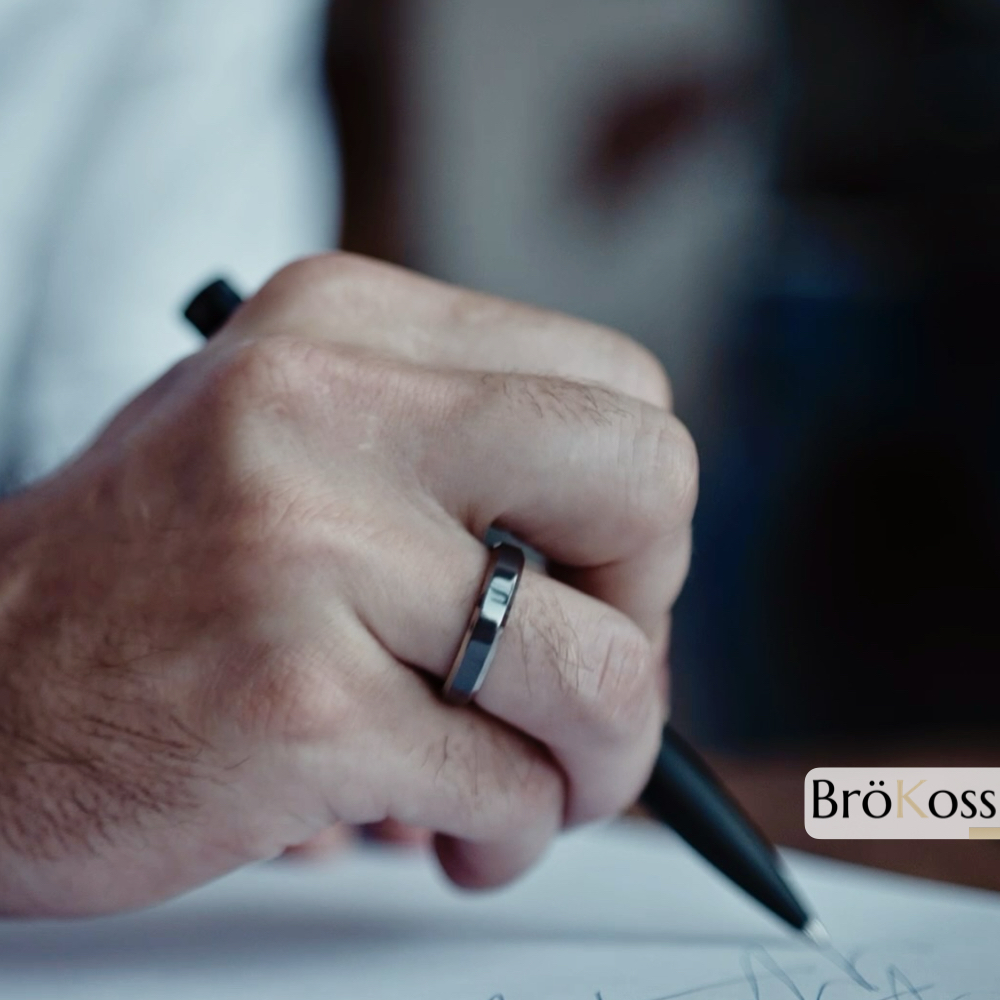 Anillo hombre zirconio negro y gris brizos brokoss anillos para hombres