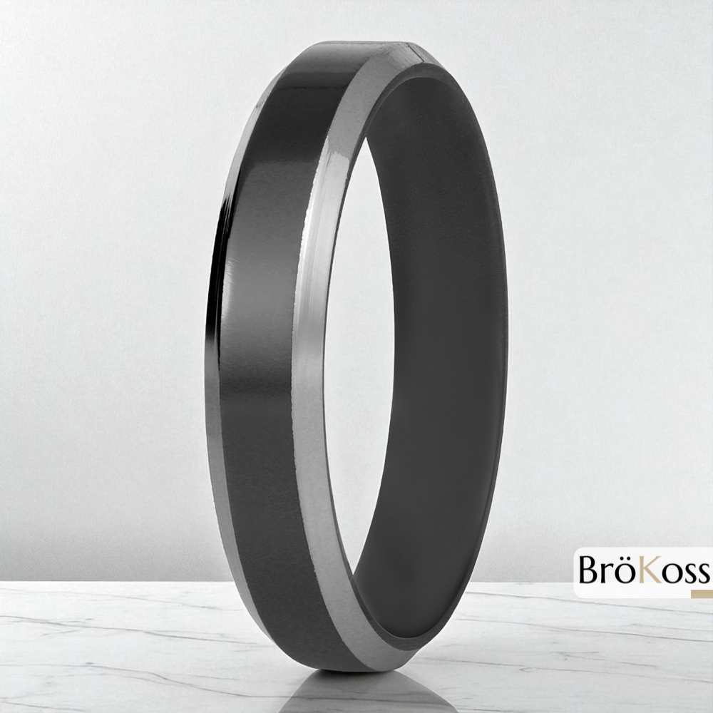 Anillo hombre zirconio negro y gris brizos brokoss anillos para hombres