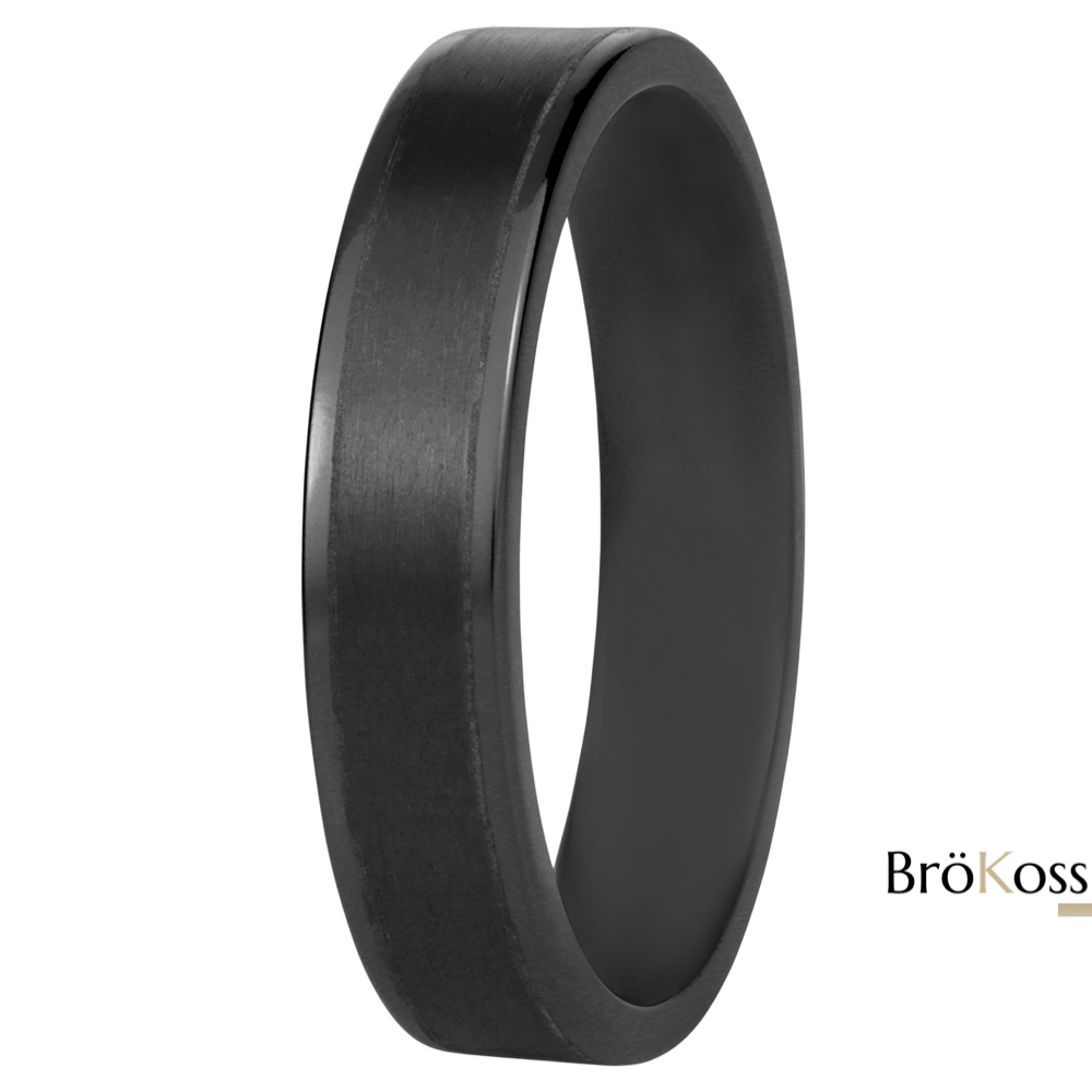 Anillo negro de hombre zirconio 4.5 mm titanio anillos para hombres modernos