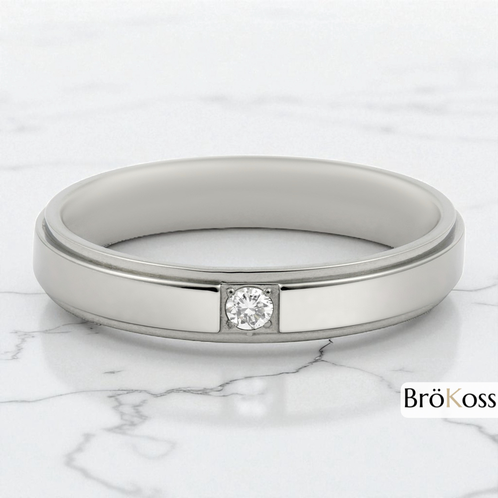 Anillo de compromiso con diamante blanco BröKoss