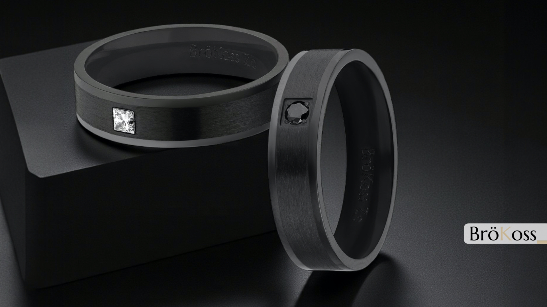 Grupo de anillos negros para hombre con diseño elegante que refleja el significado de poder y masculinidad