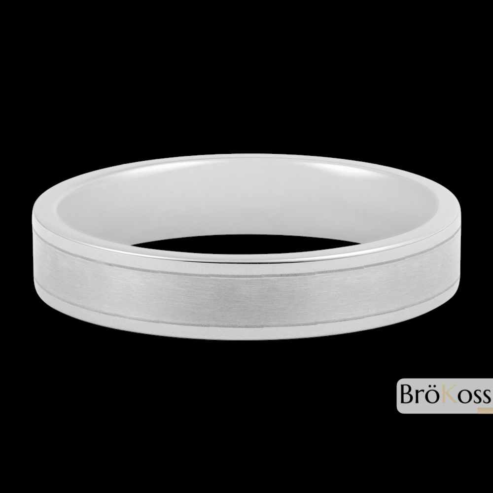 Alianza para hombre en zirconio gris sin diamante, sobre fondo negro