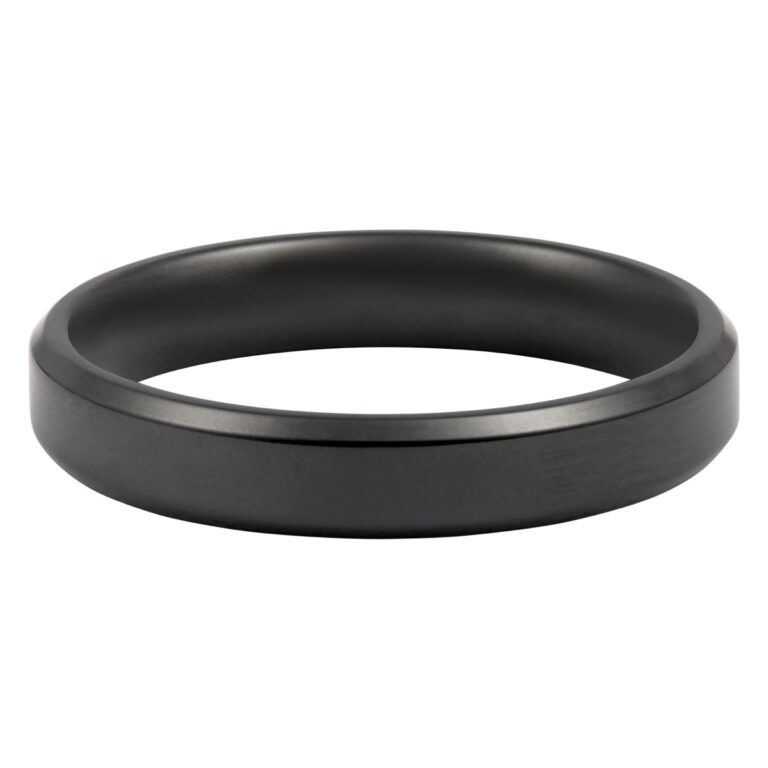 Anillo negro liso de zirconio para hombre BröKoss