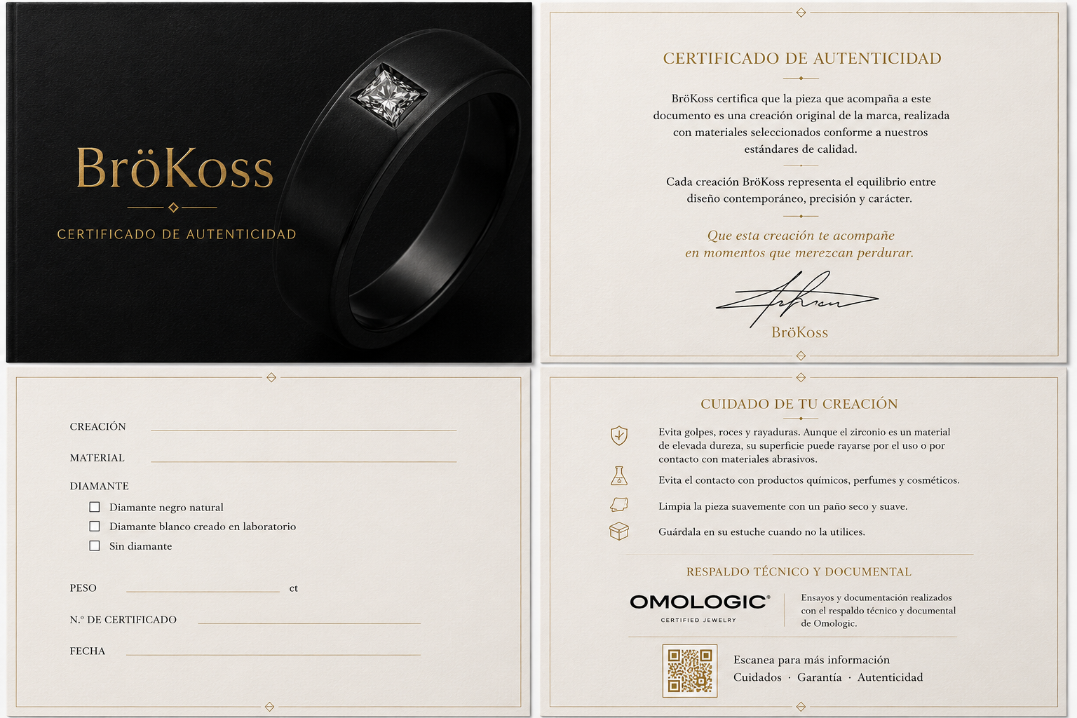 Certificado de autenticidad de una creación BröKoss