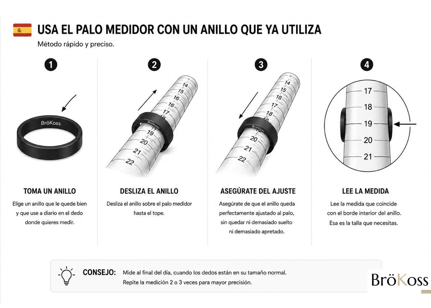 Cómo medir la talla de un anillo con un palo medidor de joyería