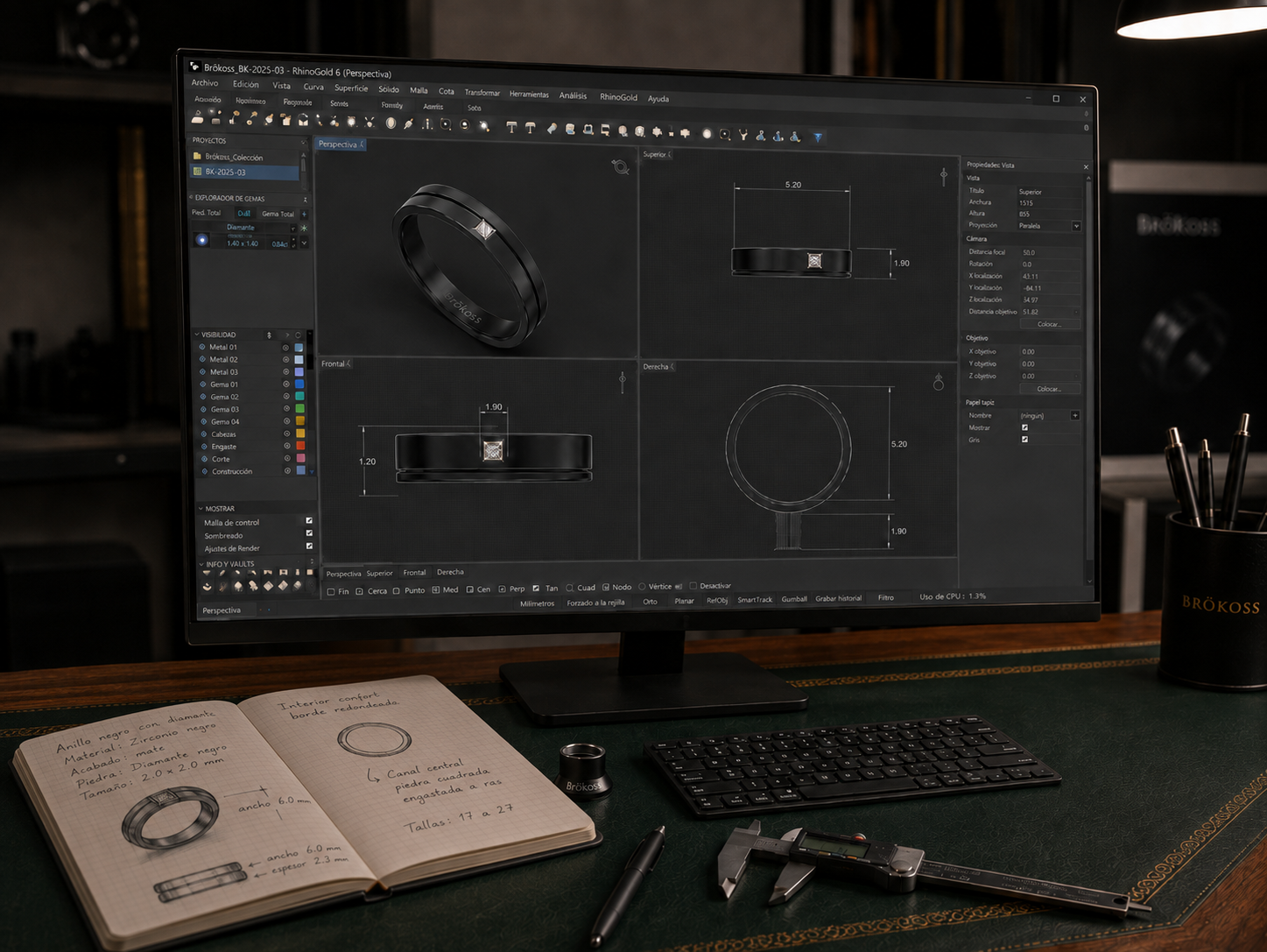 SergeLL desarrollando un anillo BröKoss mediante diseño CAD